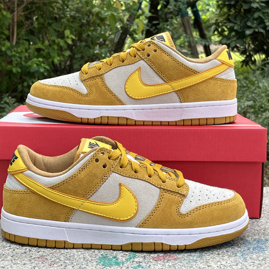 Nike Dunk Low WMNS “Gold Suede” Sneaker       DV7411-200 - FashionPlug