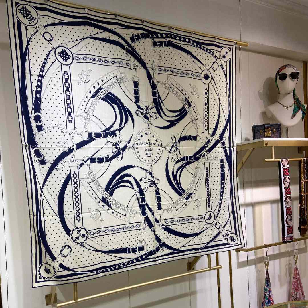 Hermes La Promenade Du Matin Bandana Shawl 140 - FashionPlug