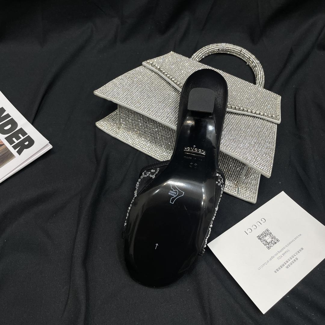 Gucci Women's GG Mid-heel Slide Sandal - FashionPlug