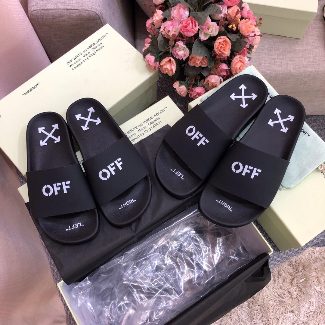 Off White Printed Pool Slider - FashionPlug