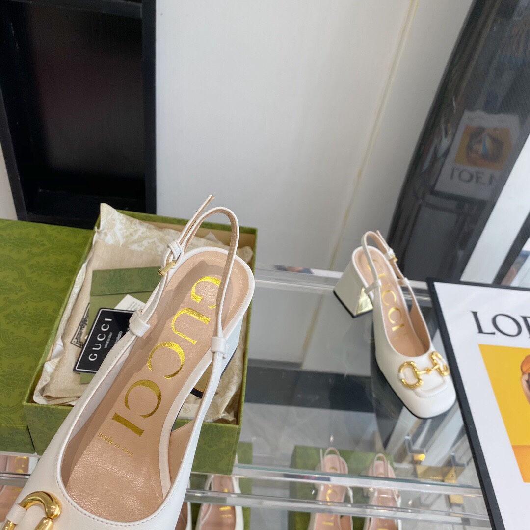 Gucci Women's Mid-heel Slingback With Horsebit - FashionPlug