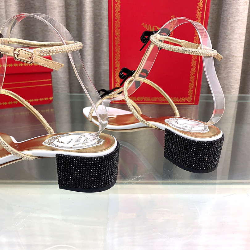 Rene Caovilla Sandals With Ankle Laces Caterina - FashionPlug