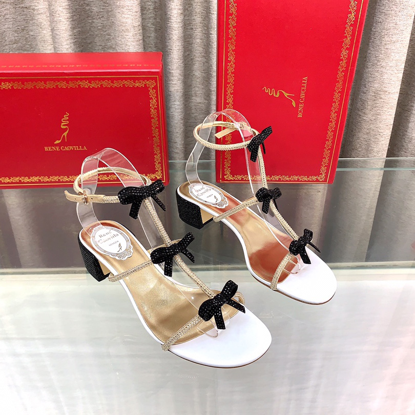 Rene Caovilla Sandals With Ankle Laces Caterina - FashionPlug