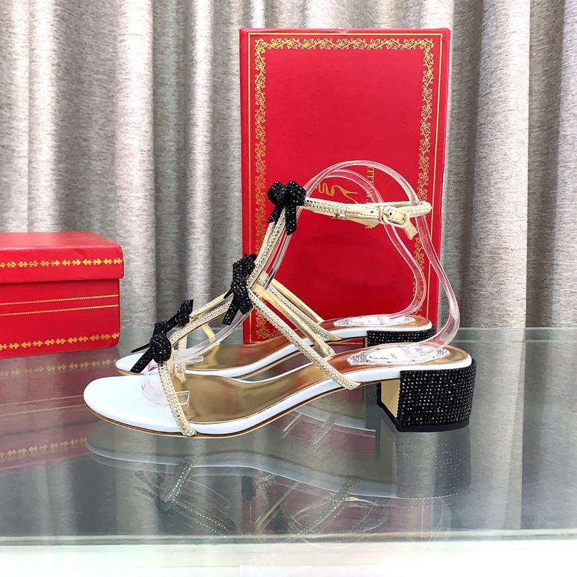 Rene Caovilla Sandals With Ankle Laces Caterina - FashionPlug