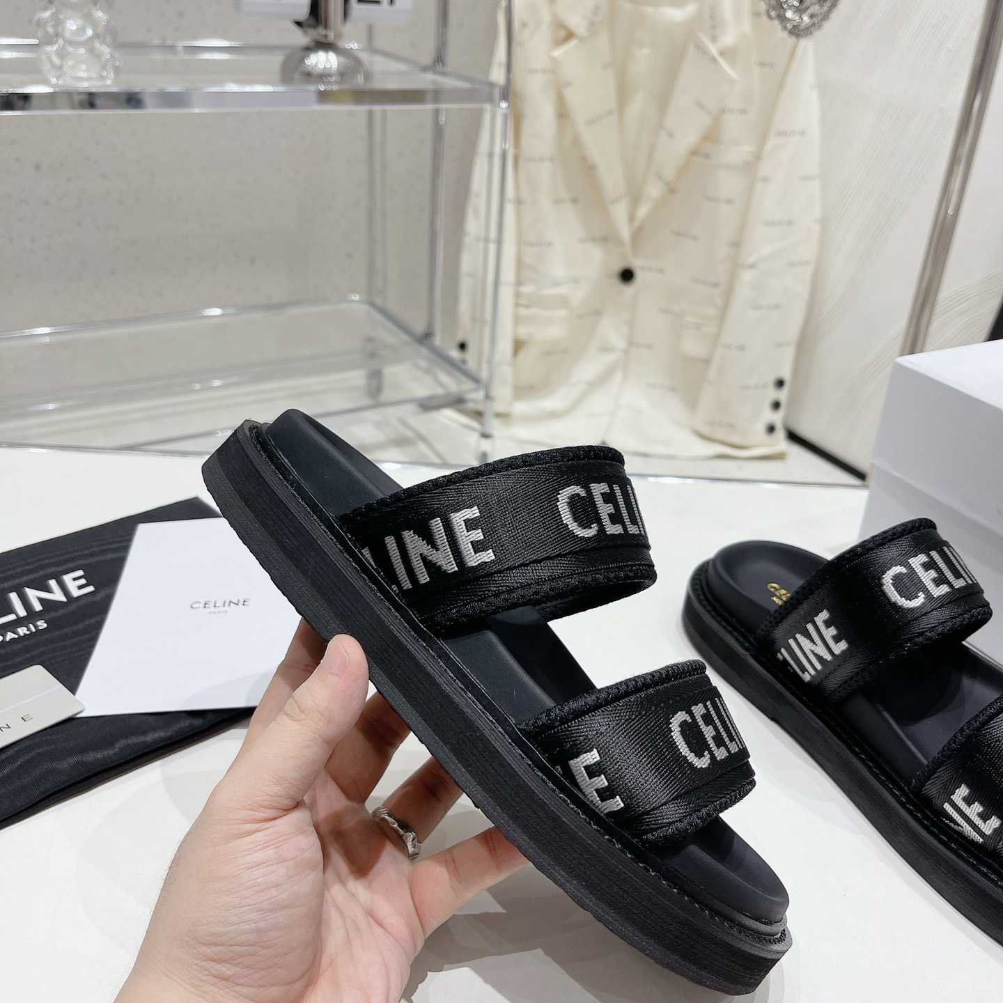 Celine Leo Scratch Sandal In Calfskin - FashionPlug