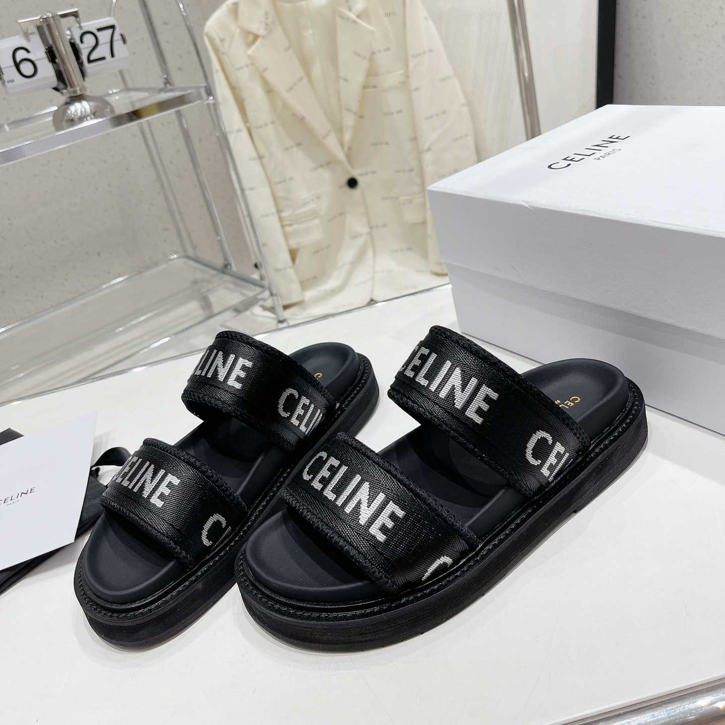 Celine Leo Scratch Sandal In Calfskin - FashionPlug
