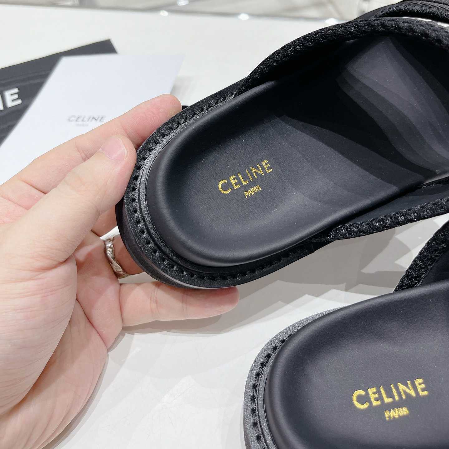 Celine Leo Scratch Sandal In Calfskin - FashionPlug