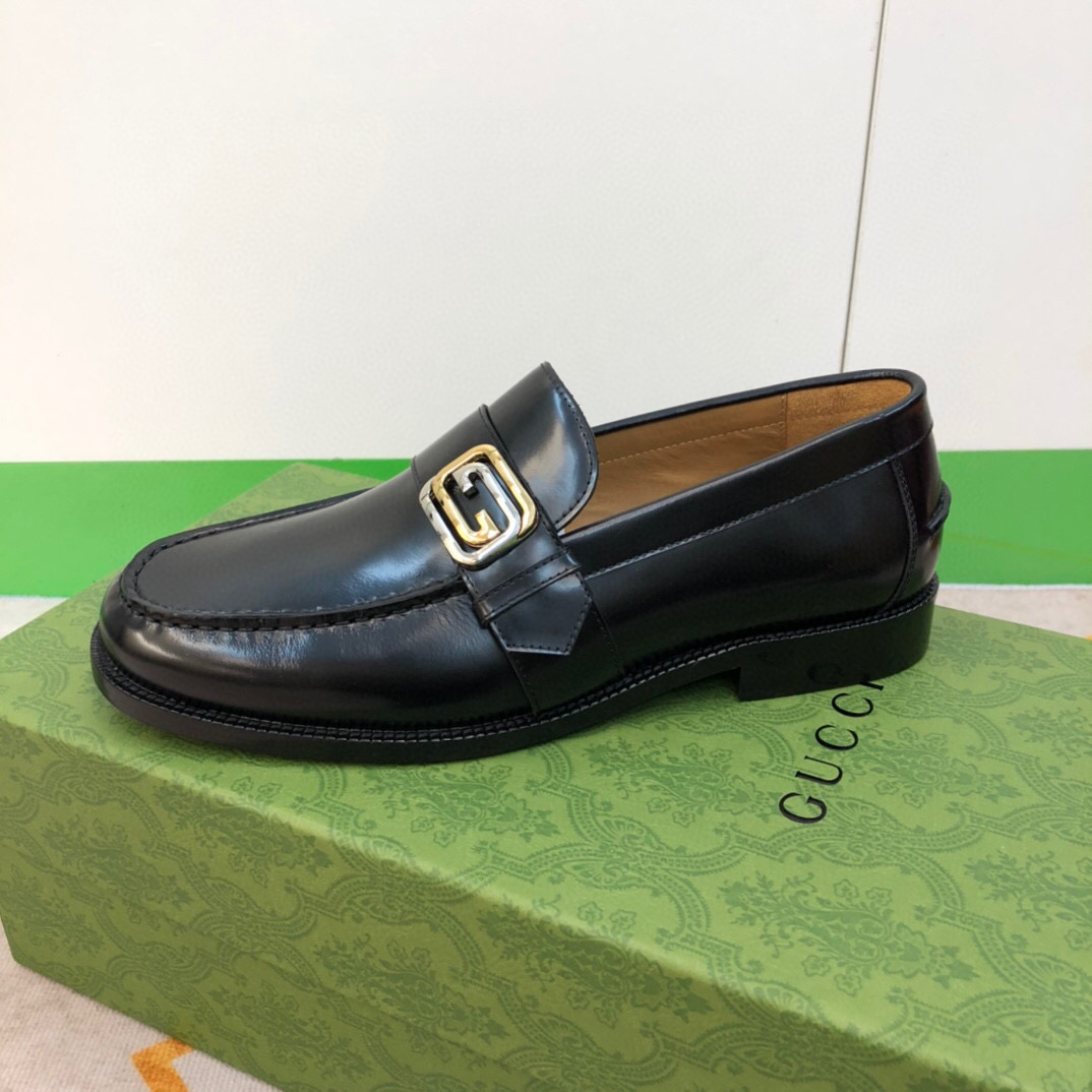 Gucci Logo-plaque Leather Loafers (Upon Uk Size) - FashionPlug