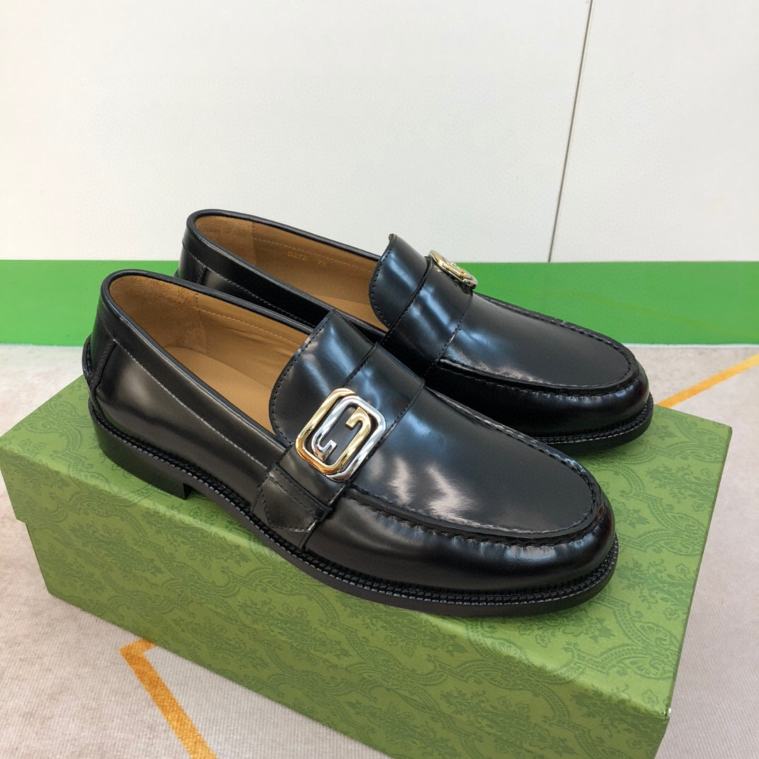 Gucci Logo-plaque Leather Loafers (Upon Uk Size) - FashionPlug