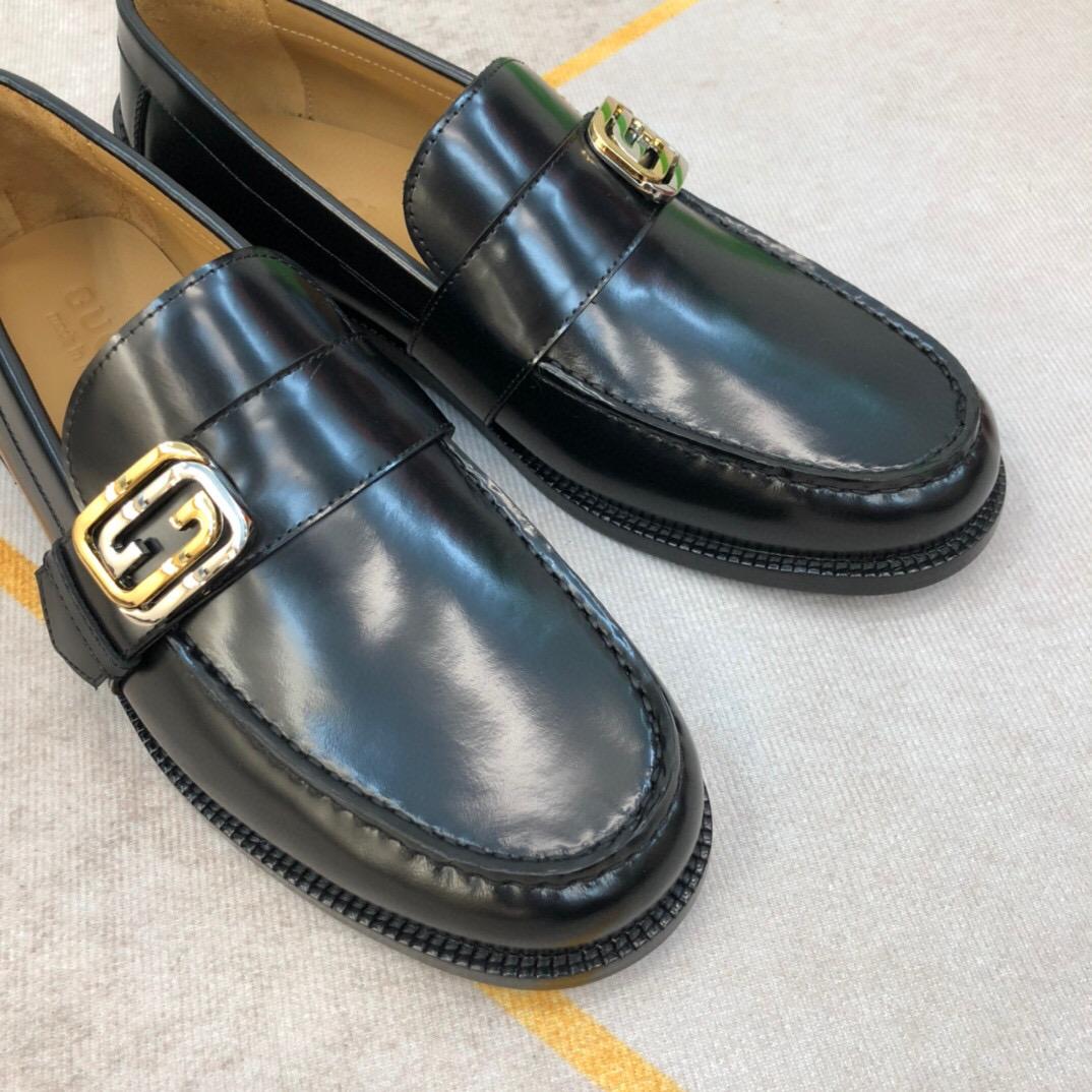 Gucci Logo-plaque Leather Loafers (Upon Uk Size) - FashionPlug
