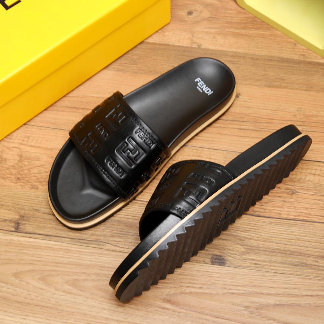 Fendi Black Slides - FashionPlug