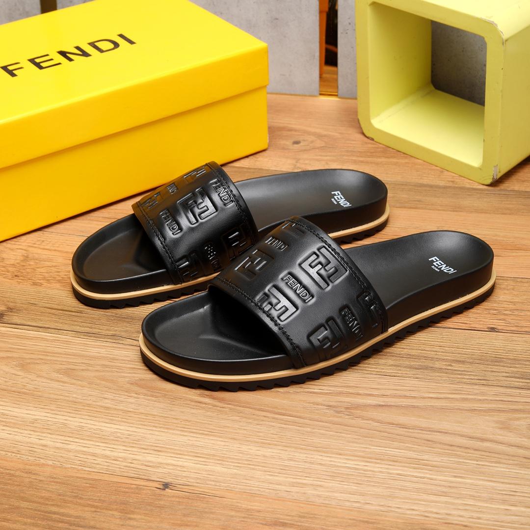Fendi Black Slides - FashionPlug