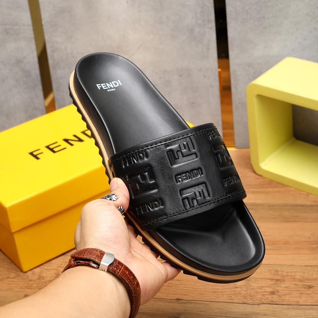 Fendi Black Slides - FashionPlug
