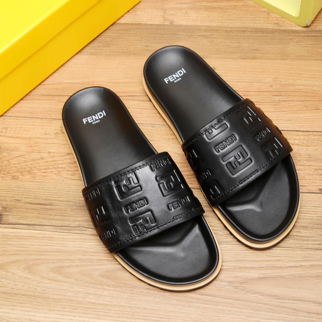Fendi Black Slides - FashionPlug