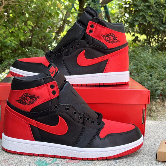 Air Jordan 1 High OG WMNS “Satin Bred” Sneaker     FD4810-061 - FashionPlug