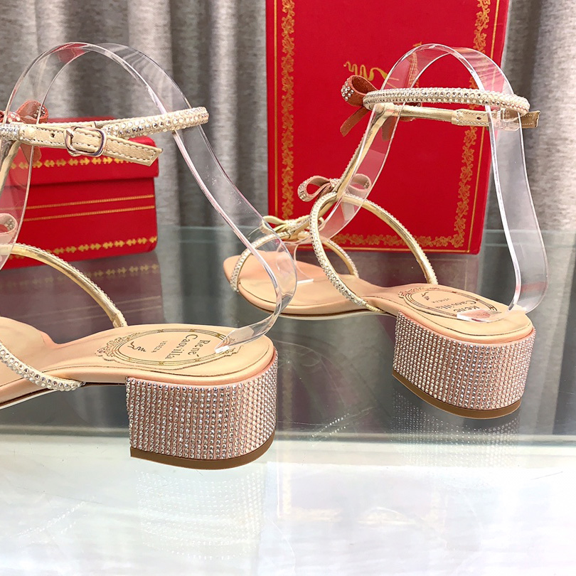 Rene Caovilla Sandals With Ankle Laces Caterina - FashionPlug