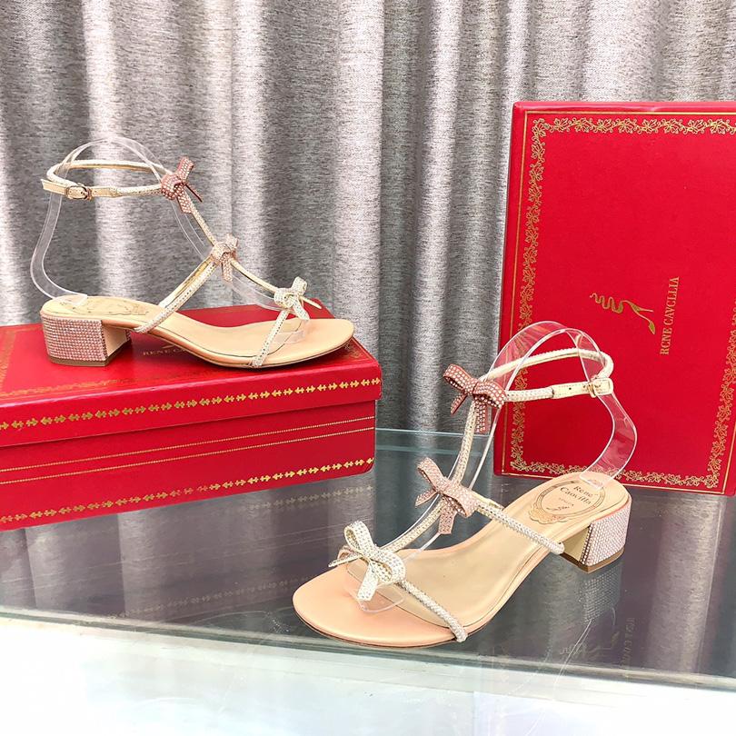 Rene Caovilla Sandals With Ankle Laces Caterina - FashionPlug