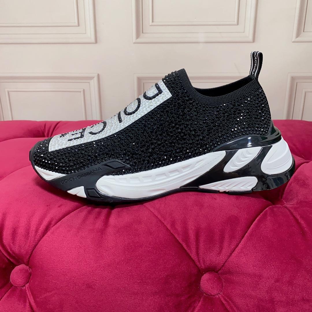 Dolce & Gabbana Fast Sneakers With Fusible Rhinestones - FashionPlug
