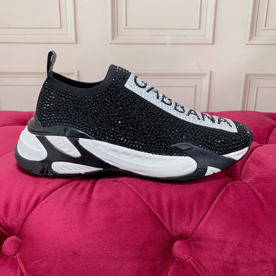Dolce & Gabbana Fast Sneakers With Fusible Rhinestones - FashionPlug
