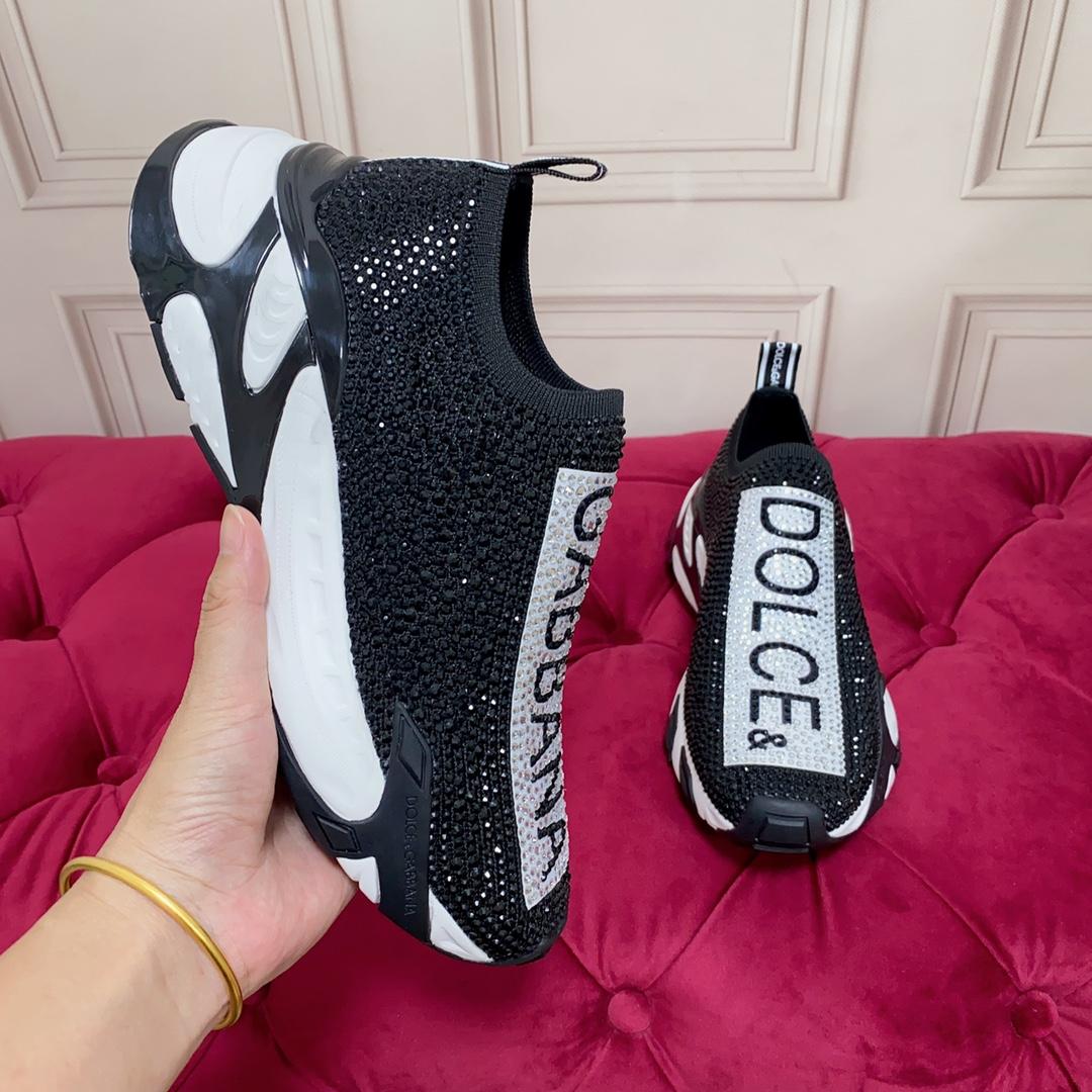 Dolce & Gabbana Fast Sneakers With Fusible Rhinestones - FashionPlug