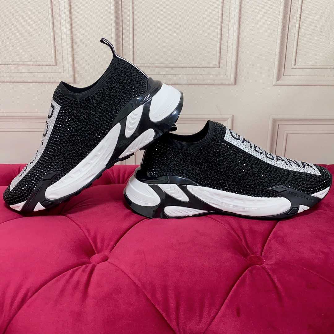 Dolce & Gabbana Fast Sneakers With Fusible Rhinestones - FashionPlug