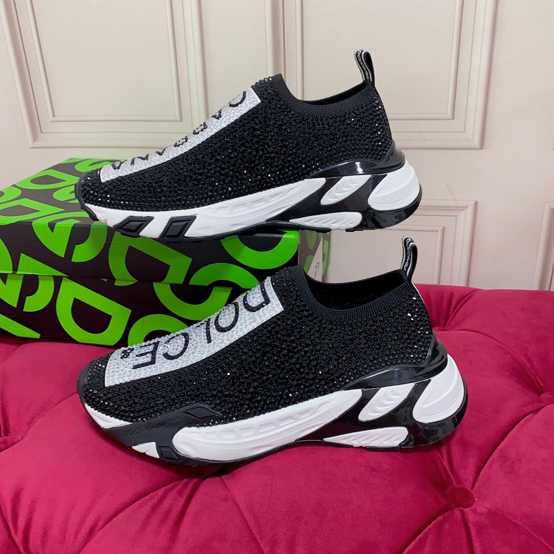Dolce & Gabbana Fast Sneakers With Fusible Rhinestones - FashionPlug