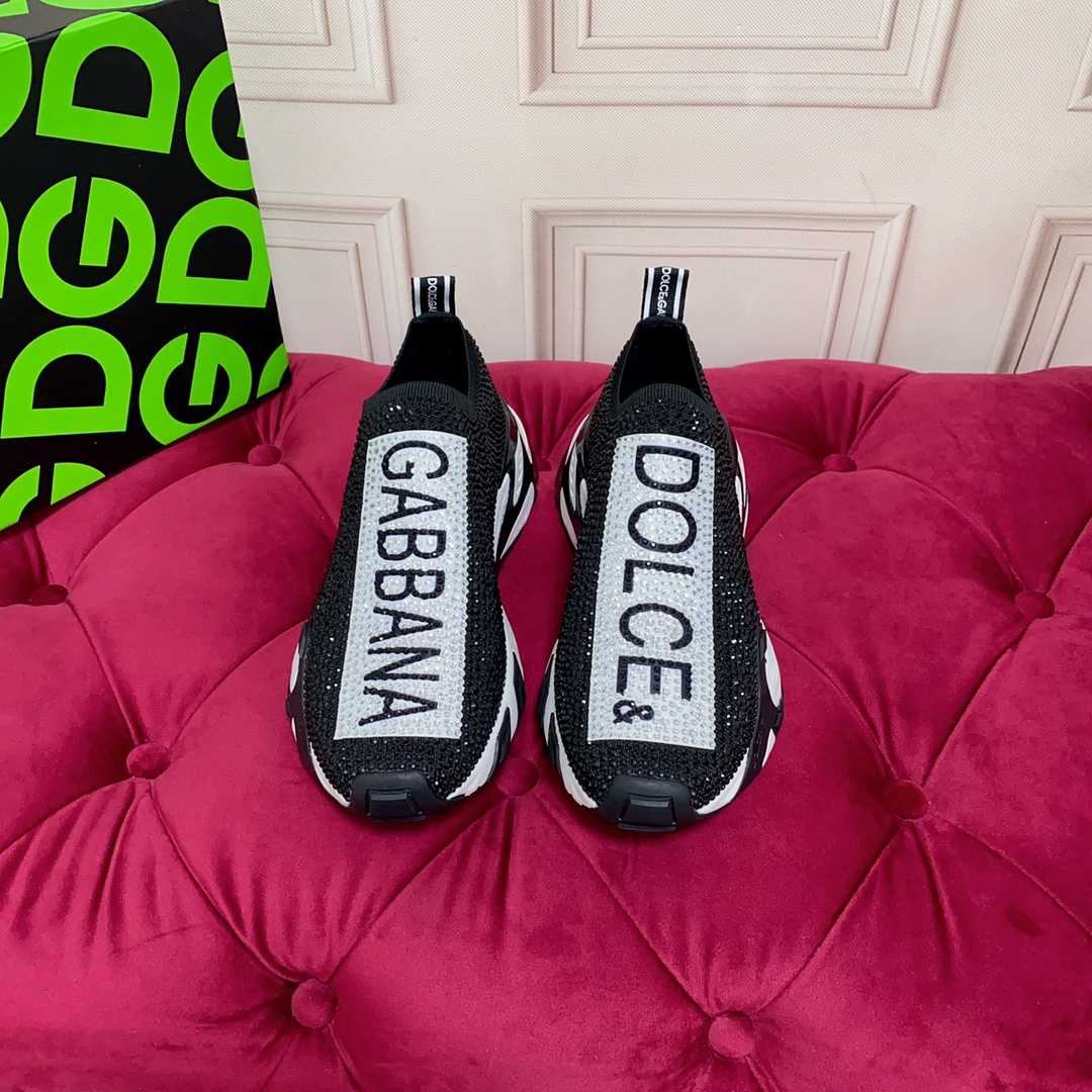 Dolce & Gabbana Fast Sneakers With Fusible Rhinestones - FashionPlug