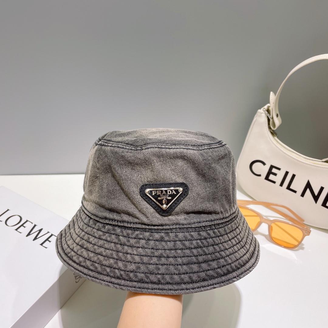 Prada Denim Bucket Hat - FashionPlug
