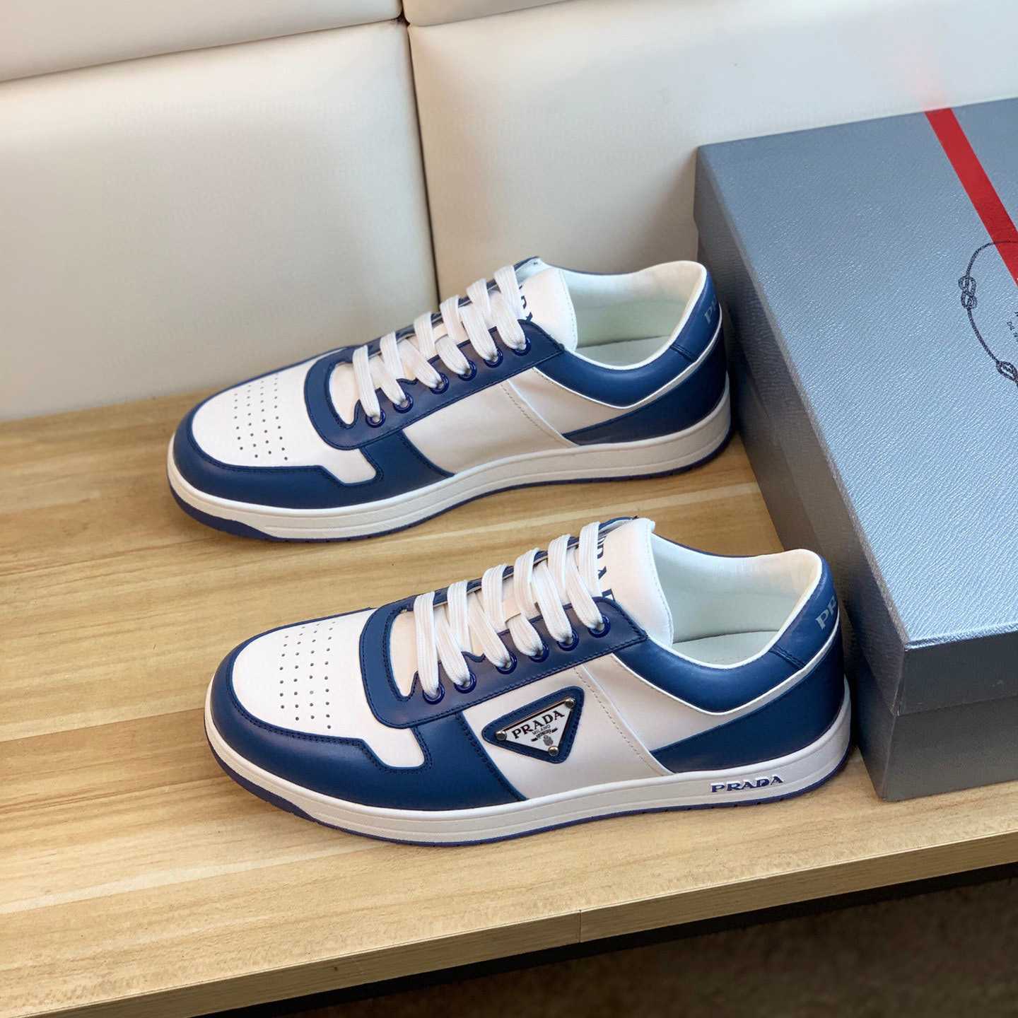 Prada Downtown Leather Sneakers - FashionPlug