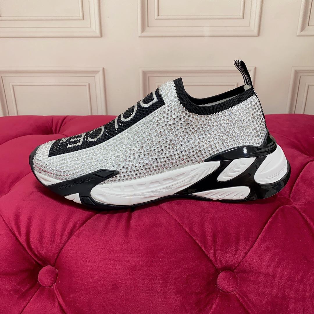 Dolce & Gabbana Fast Sneakers With Fusible Rhinestones - FashionPlug