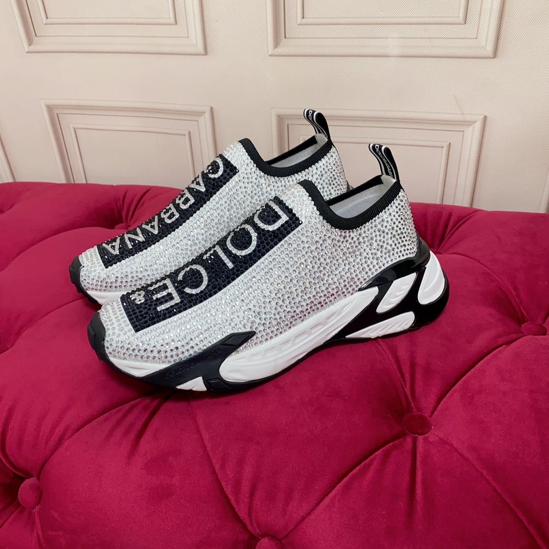Dolce & Gabbana Fast Sneakers With Fusible Rhinestones - FashionPlug