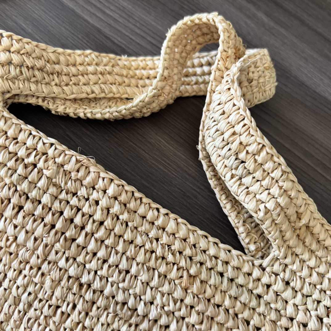 Loewe Mini Slit Bag In raffia And Calfskin - FashionPlug