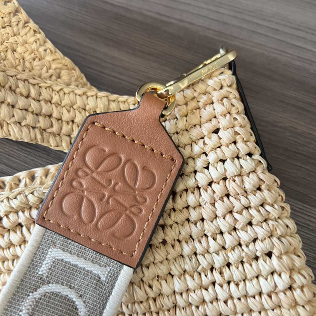 Loewe Mini Slit Bag In raffia And Calfskin - FashionPlug