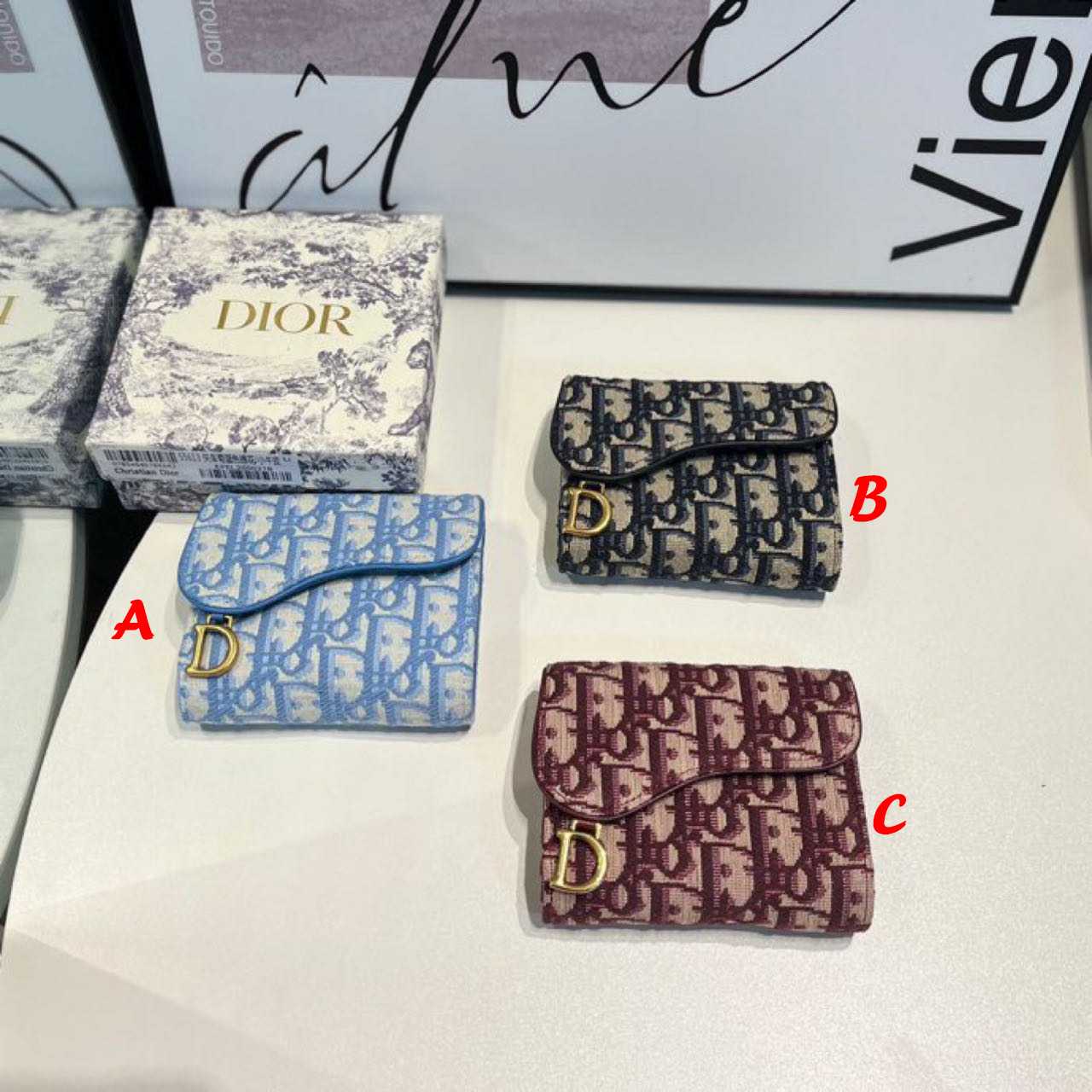 Dior  Saddle Lotus Wallet - FashionPlug