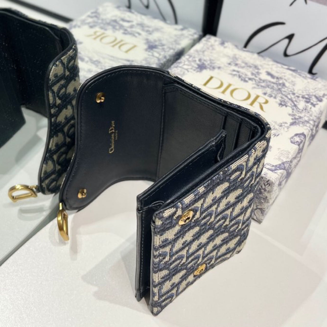 Dior  Saddle Lotus Wallet - FashionPlug