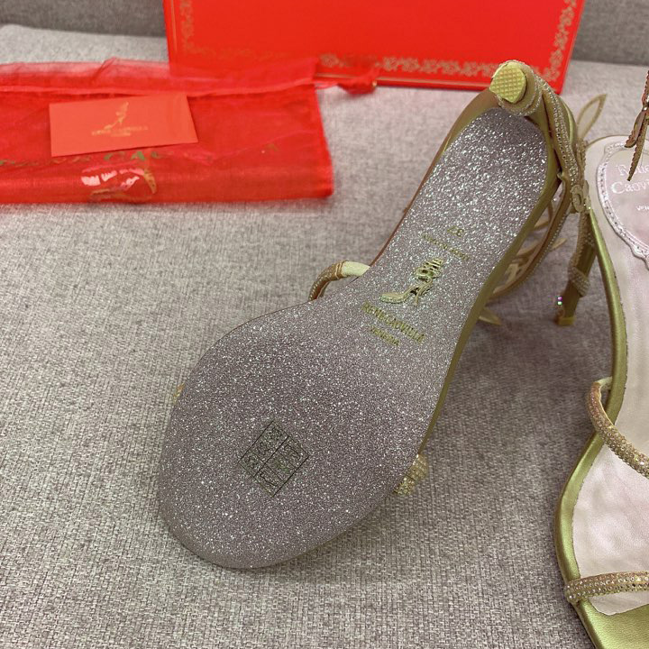 Rene Caovilla Margot Crystal Gold Butterfly Sandal   95 - FashionPlug