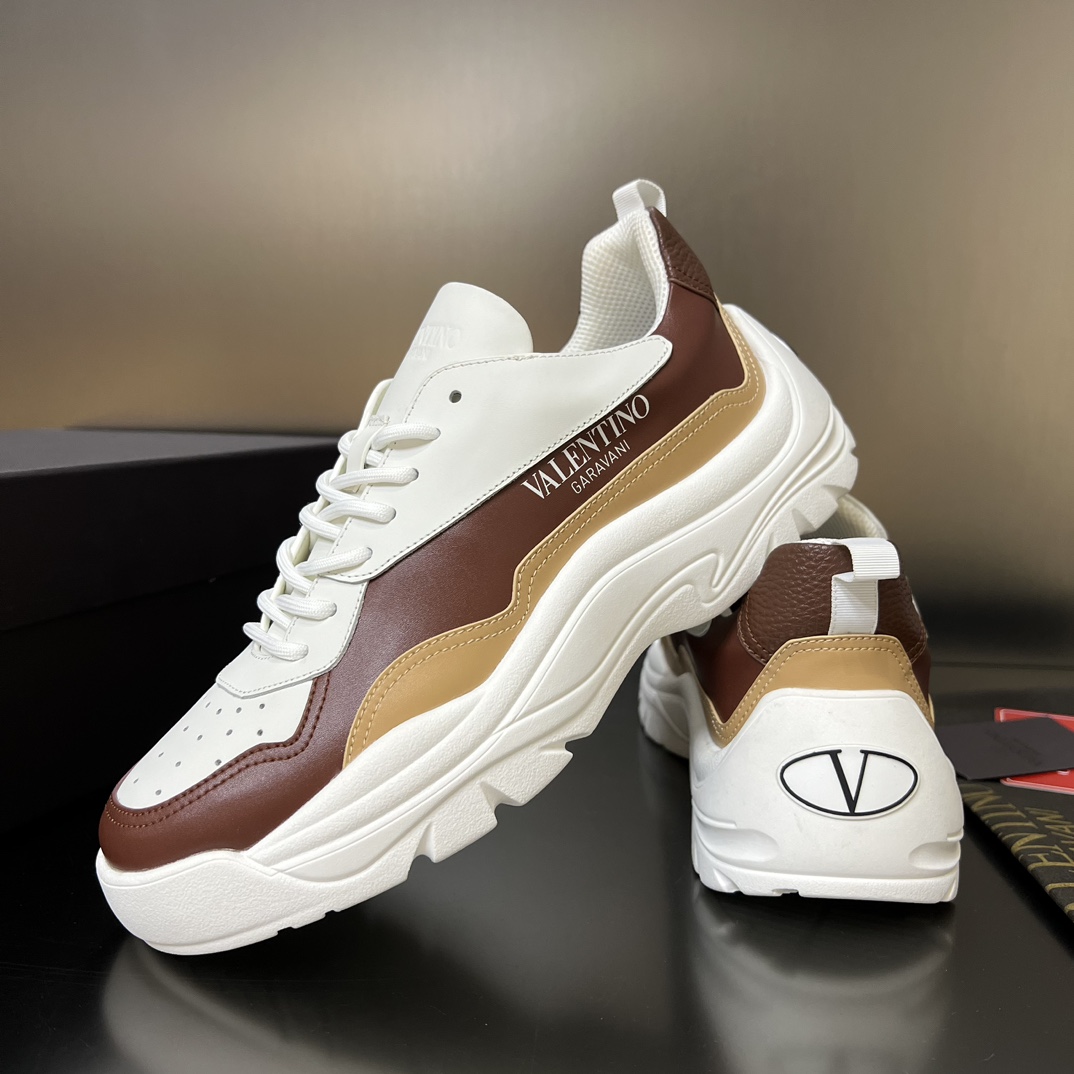 Valenti Garavani Brown Gumboy Sneakers - FashionPlug