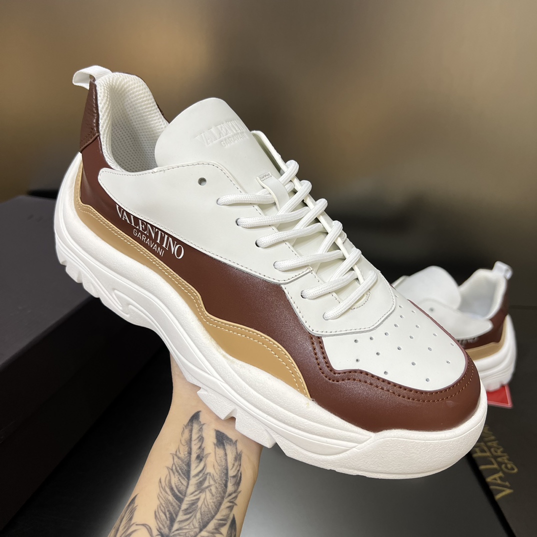 Valenti Garavani Brown Gumboy Sneakers - FashionPlug