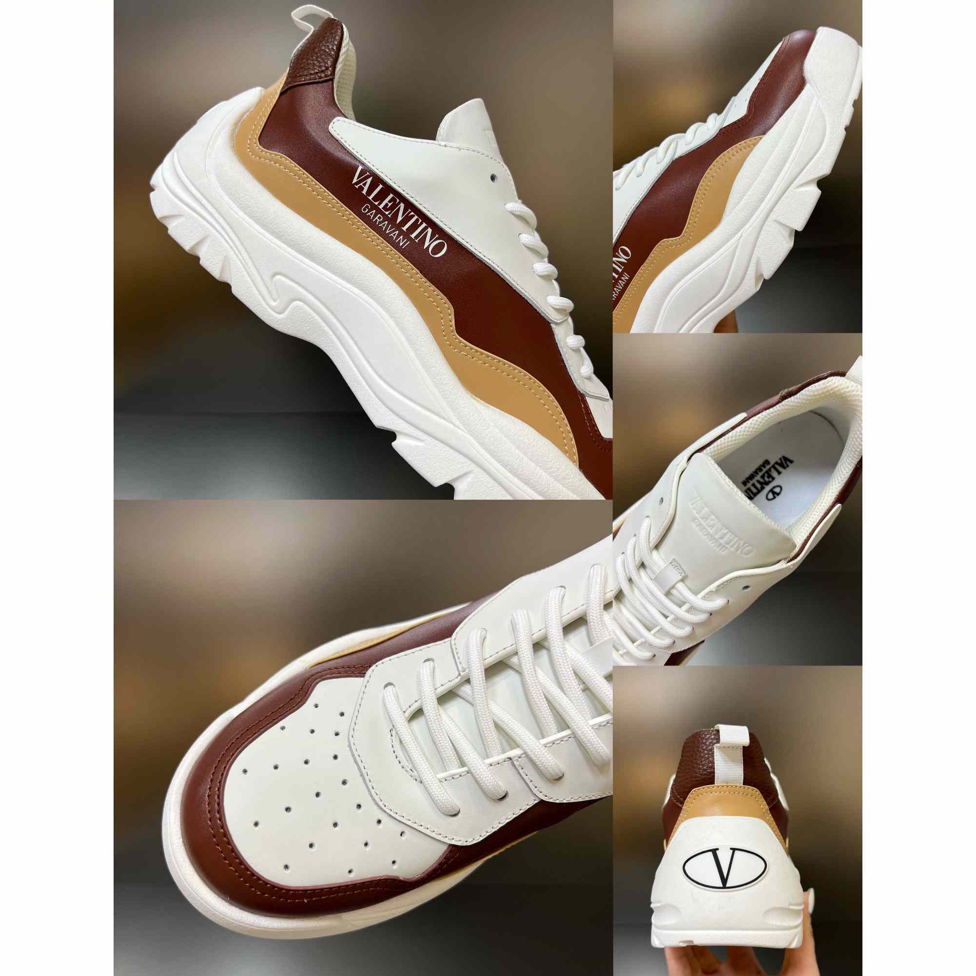 Valenti Garavani Brown Gumboy Sneakers - FashionPlug