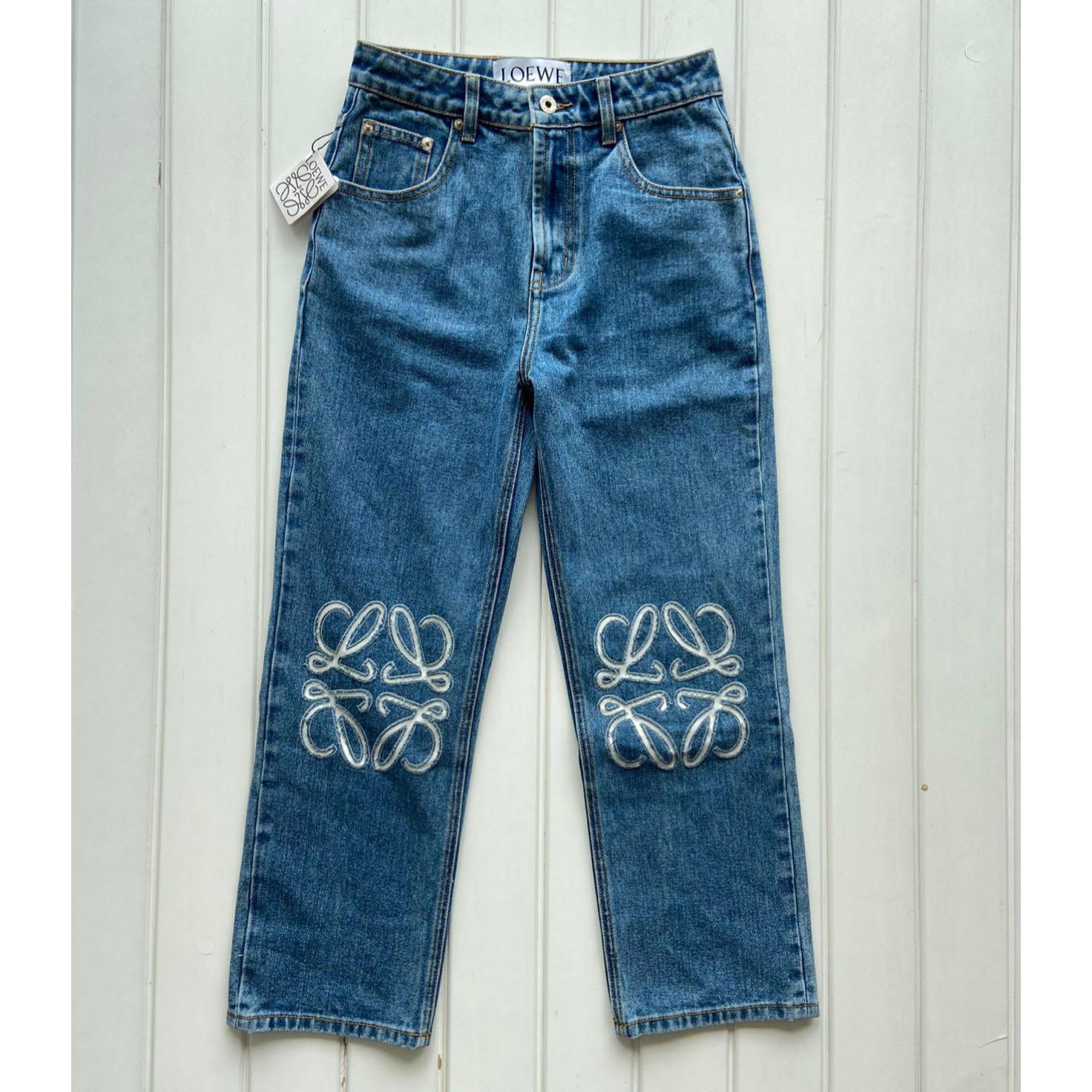 Loewe Anagram Cropped Jeans - FashionPlug