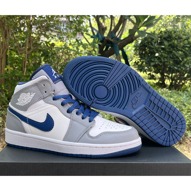 Air Jordan 1 Mid “True Blue” Sneaker     DQ8426-014  - FashionPlug