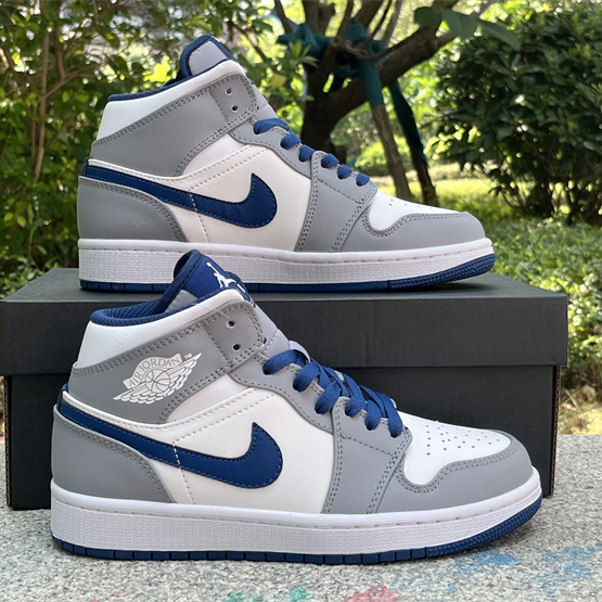 Air Jordan 1 Mid “True Blue” Sneaker     DQ8426-014  - FashionPlug