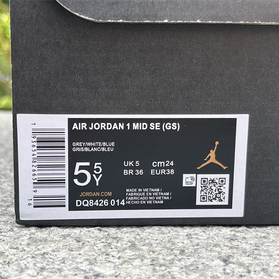 Air Jordan 1 Mid “True Blue” Sneaker     DQ8426-014  - FashionPlug