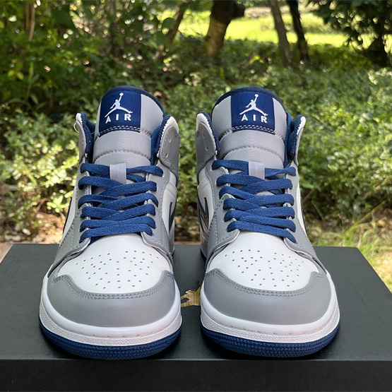 Air Jordan 1 Mid “True Blue” Sneaker     DQ8426-014  - FashionPlug