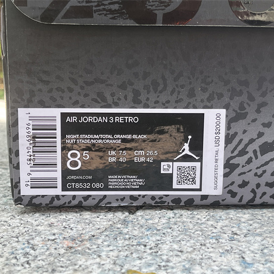 Air Jordan 3 “Fear” Basketball Shoes   CT8532-080  - FashionPlug