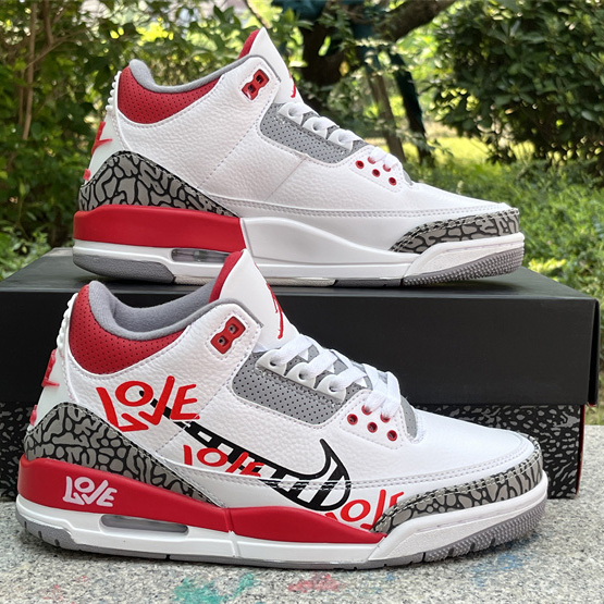 Air Jordan 3 OG “Fire Red”DIY Love Basketball Shoes   DN3707-160  - FashionPlug