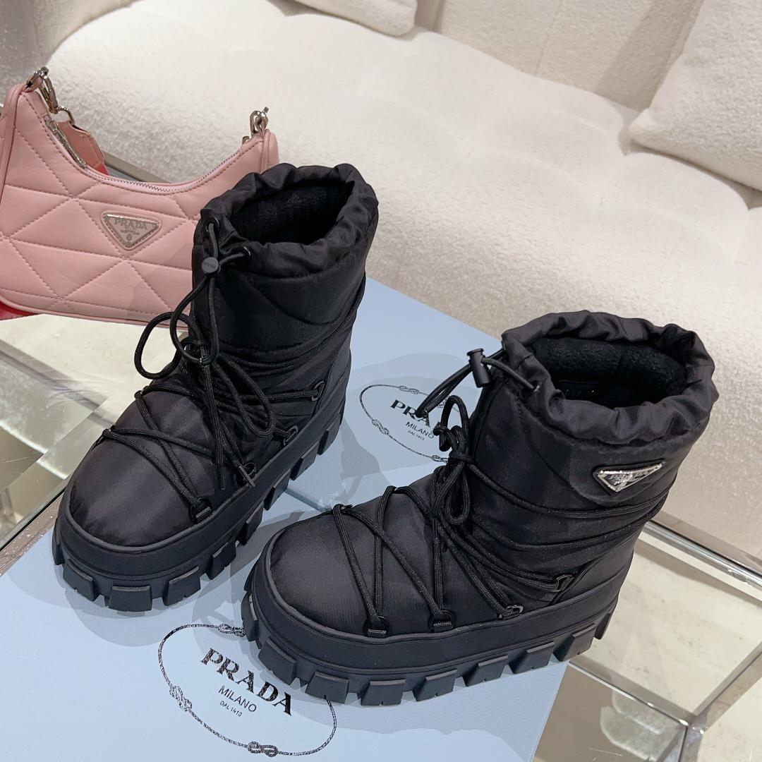 Prada Nylon Gabardine Après-ski Boots - FashionPlug