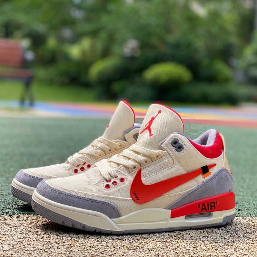OFF-WHITE x Air Jordan 3 AJ3 Sneakers     DH7139-100 - FashionPlug