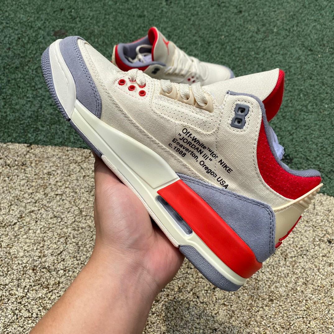 OFF-WHITE x Air Jordan 3 AJ3 Sneakers     DH7139-100 - FashionPlug