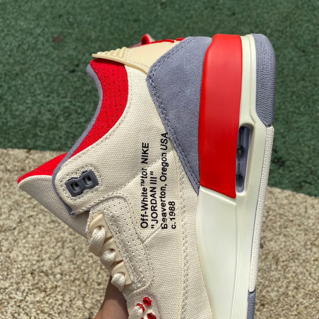 OFF-WHITE x Air Jordan 3 AJ3 Sneakers     DH7139-100 - FashionPlug